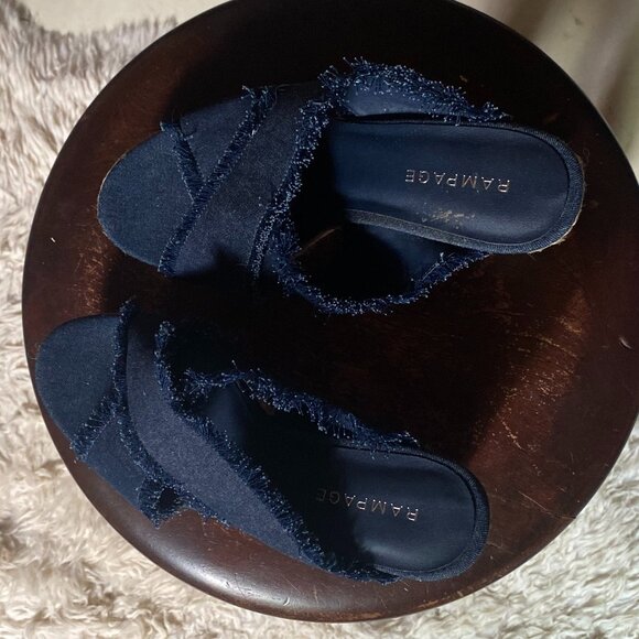 Rampage Blue Denim Summer Women's Wedges Heels Size 8.5 - Picture 3 of 8